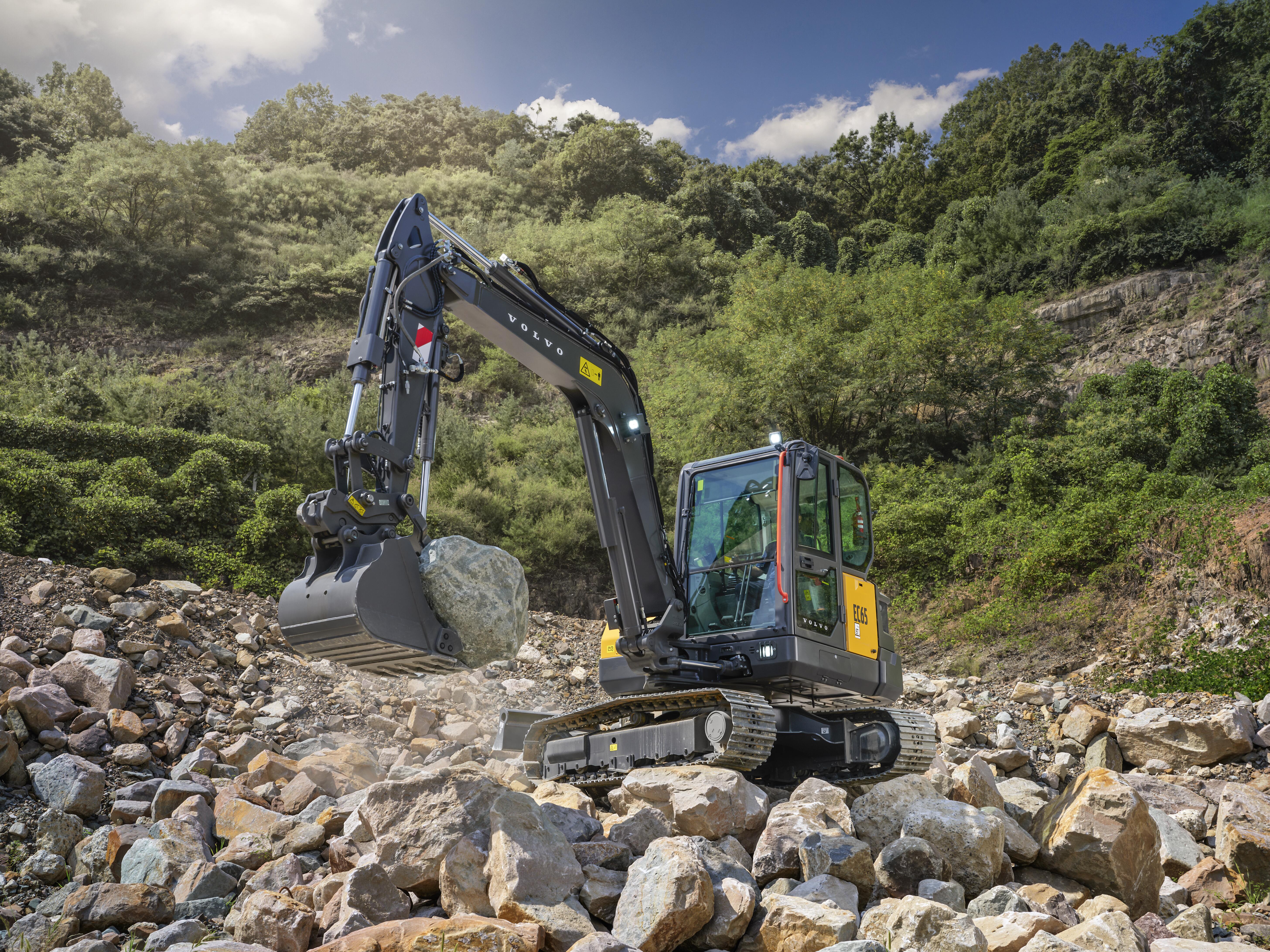 Bagger | Steinbruch | Wald | Steine